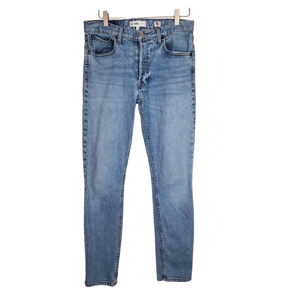 RE/DONE Originals Jeans Womens 28 Blue Button Fly Slim Taper‎ Made in USA Denim